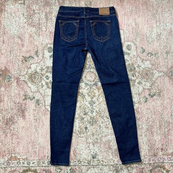 True Religion Halle Mid-Rise Skinny Dark Wash Jeans Women's Size 27 - Picture 6 of 8